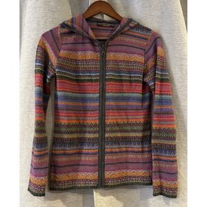 Vintage Floral Sweater Womens Baby Alpaca Wool Cardigan Multicolor Millmas Art